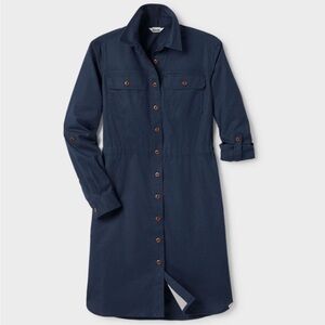 Duluth Trading Co Hempstop Shirt Dress XS navy
